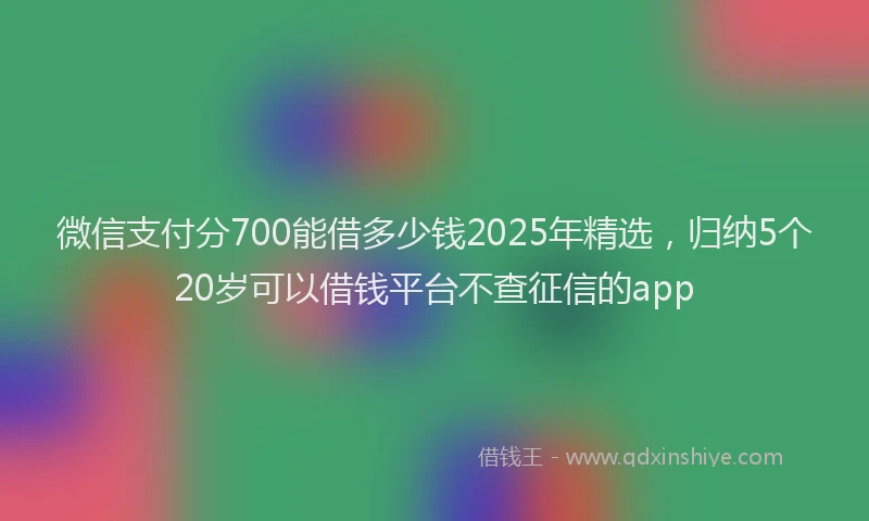 微信支付分700能借多少钱2025年精选，归纳5个20岁可以借钱平台不查征信的app