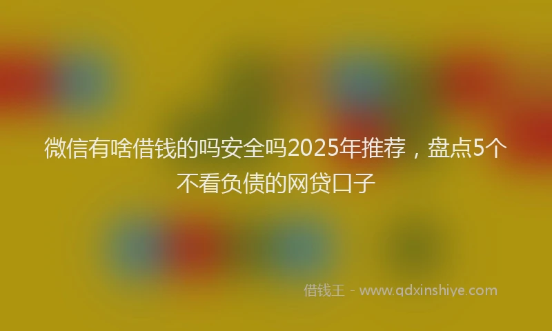 微信有啥借钱的吗安全吗2025年推荐，盘点5个不看负债的网贷口子