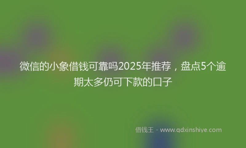 微信的小象借钱可靠吗2025年推荐，盘点5个逾期太多仍可下款的口子
