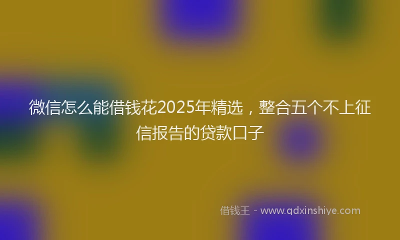 微信怎么能借钱花2025年精选，整合五个不上征信报告的贷款口子