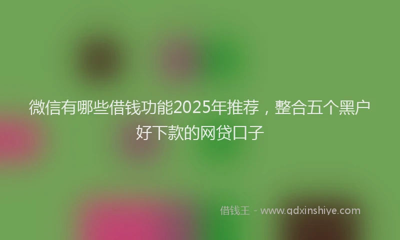 微信有哪些借钱功能2025年推荐，整合五个黑户好下款的网贷口子