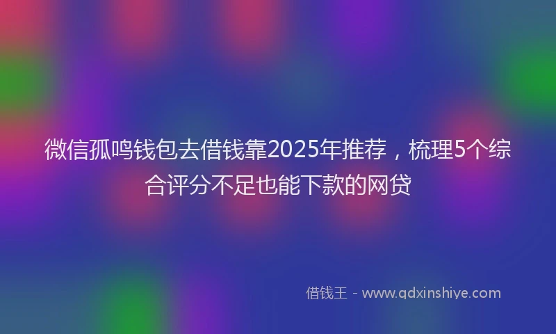 微信孤鸣钱包去借钱靠2025年推荐，梳理5个综合评分不足也能下款的网贷