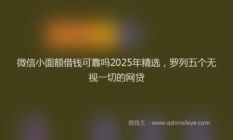 微信小面额借钱可靠吗2025年精选，罗列五个无视一切的网贷