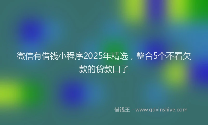 微信有借钱小程序2025年精选，整合5个不看欠款的贷款口子
