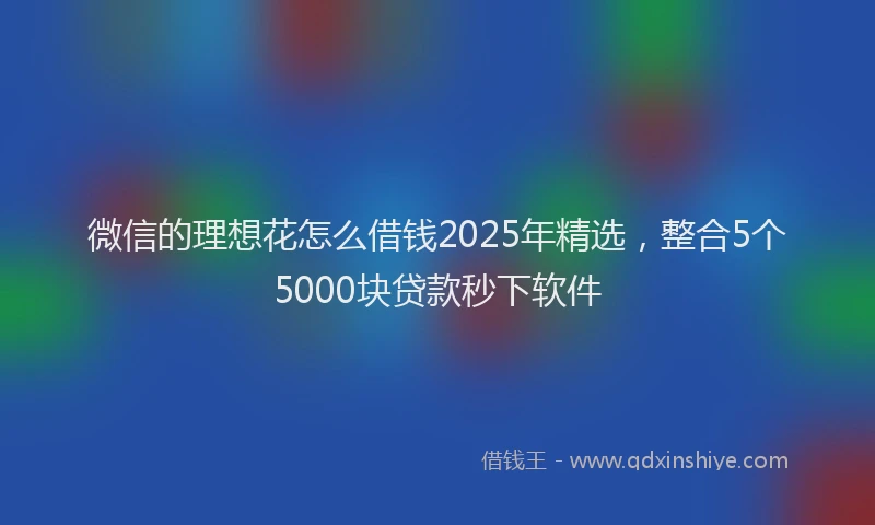 微信的理想花怎么借钱2025年精选，整合5个5000块贷款秒下软件