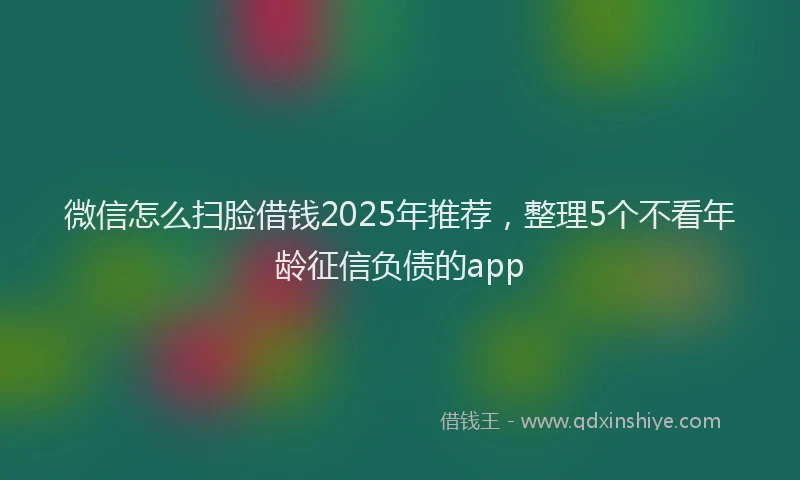 微信怎么扫脸借钱2025年推荐，整理5个不看年龄征信负债的app