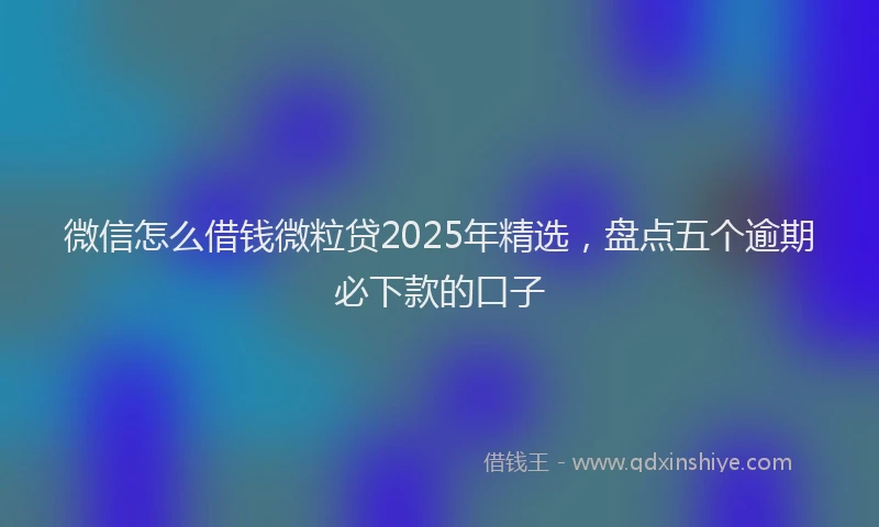 微信怎么借钱微粒贷2025年精选，盘点五个逾期必下款的口子