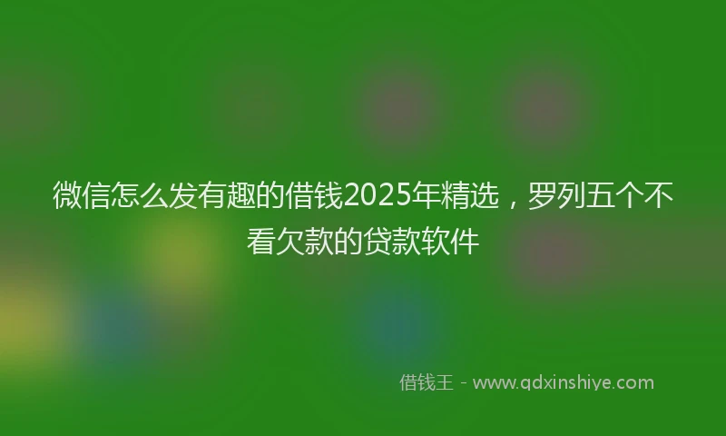 微信怎么发有趣的借钱2025年精选，罗列五个不看欠款的贷款软件