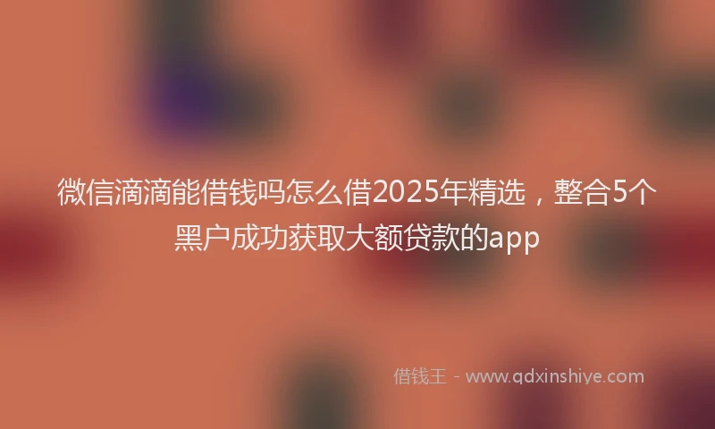 微信滴滴能借钱吗怎么借2025年精选，整合5个黑户成功获取大额贷款的app