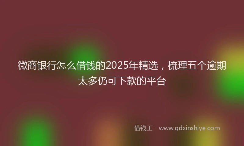 微商银行怎么借钱的2025年精选，梳理五个逾期太多仍可下款的平台