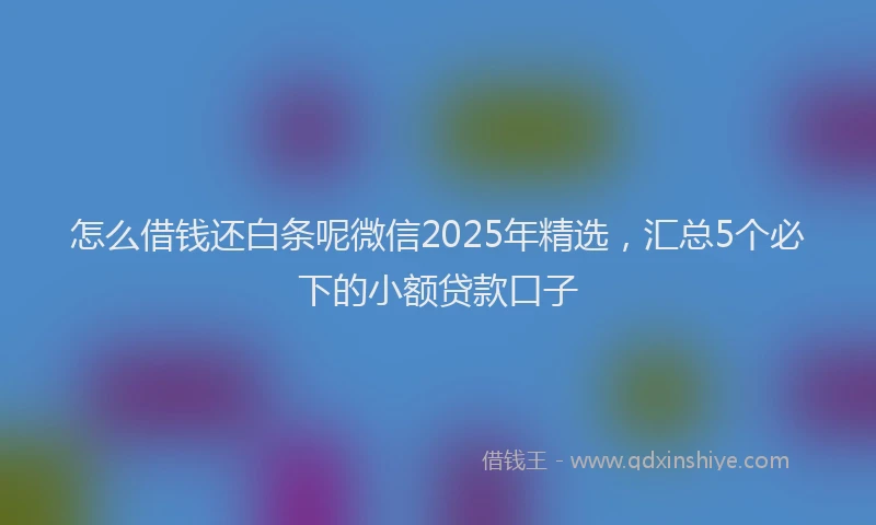 怎么借钱还白条呢微信2025年精选，汇总5个必下的小额贷款口子