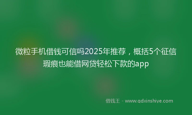 微粒手机借钱可信吗2025年推荐，概括5个征信瑕疵也能借网贷轻松下款的app