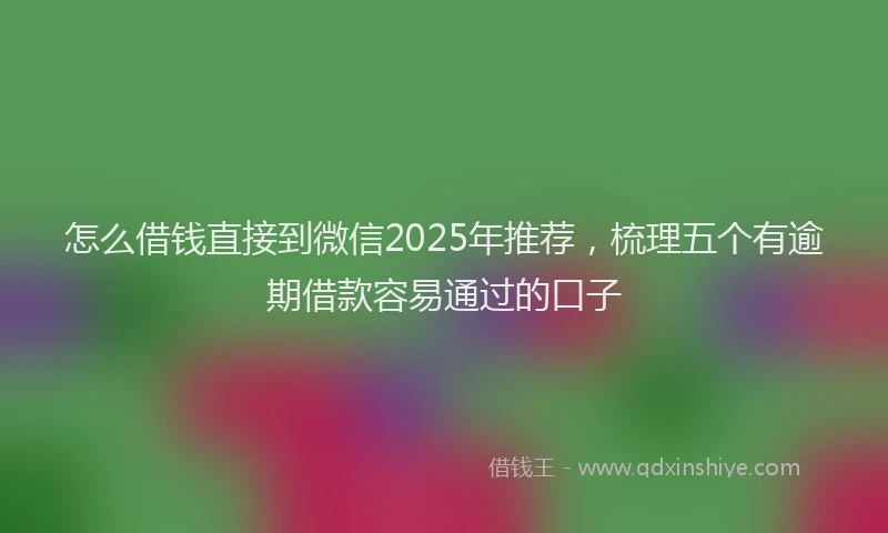 怎么借钱直接到微信2025年推荐，梳理五个有逾期借款容易通过的口子