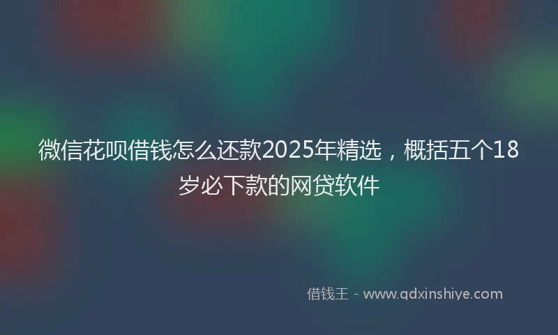 微信花呗借钱怎么还款2025年精选，概括五个18岁必下款的网贷软件