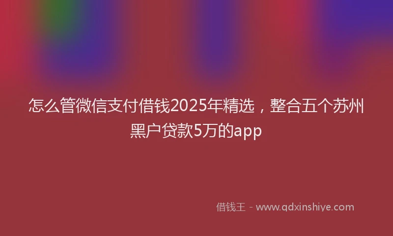 怎么管微信支付借钱2025年精选，整合五个苏州黑户贷款5万的app