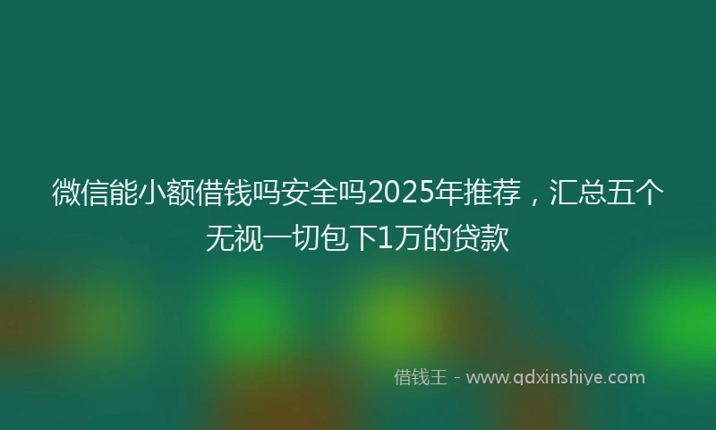 微信能小额借钱吗安全吗2025年推荐，汇总五个无视一切包下1万的贷款
