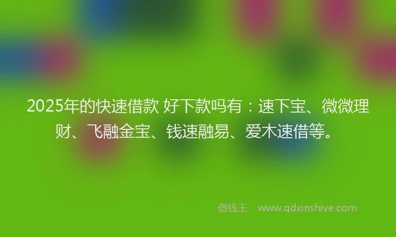 2025年的快速借款 好下款吗有：速下宝、微微理财、飞融金宝、钱速融易、爱木速借等。