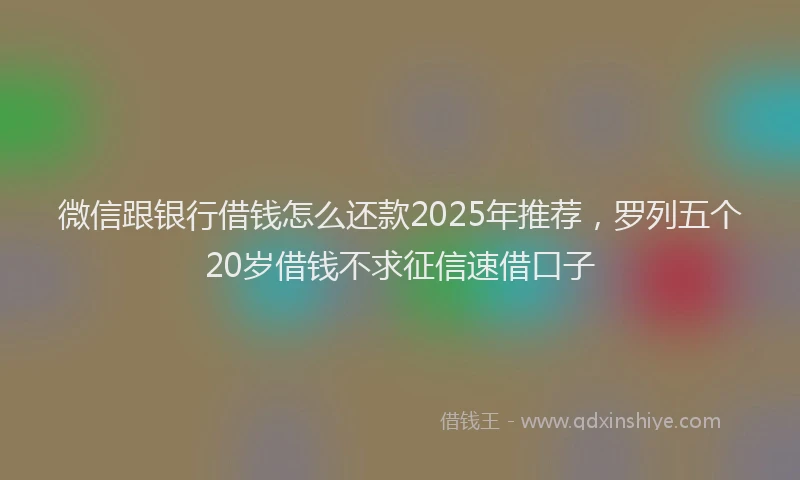 微信跟银行借钱怎么还款2025年推荐，罗列五个20岁借钱不求征信速借口子