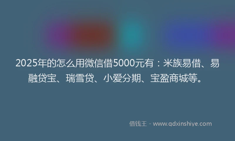 2025年的怎么用微信借5000元有：米族易借、易融贷宝、瑞雪贷、小爱分期、宝盈商城等。
