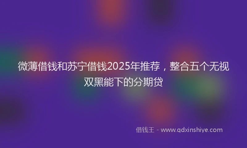 微薄借钱和苏宁借钱2025年推荐，整合五个无视双黑能下的分期贷