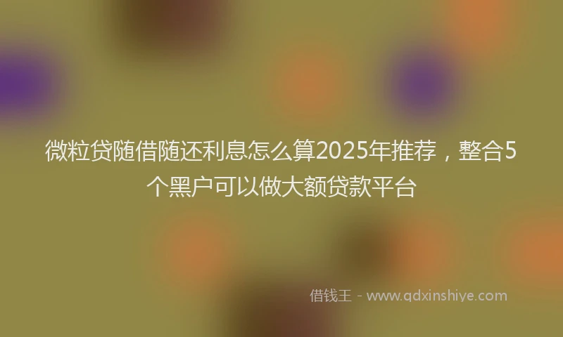 微粒贷随借随还利息怎么算2025年推荐，整合5个黑户可以做大额贷款平台