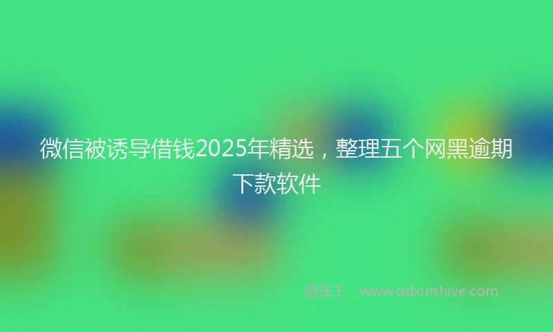 微信被诱导借钱2025年精选，整理五个网黑逾期下款软件