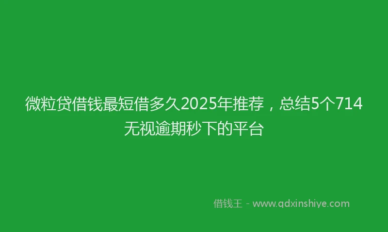 微粒贷借钱最短借多久2025年推荐，总结5个714无视逾期秒下的平台