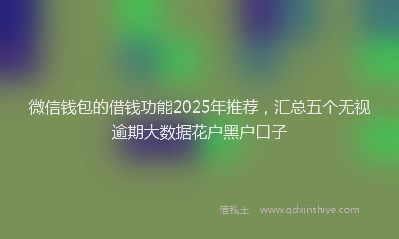 微信钱包的借钱功能2025年推荐，汇总五个无视逾期大数据花户黑户口子