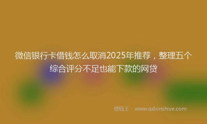 微信银行卡借钱怎么取消2025年推荐，整理五个综合评分不足也能下款的网贷