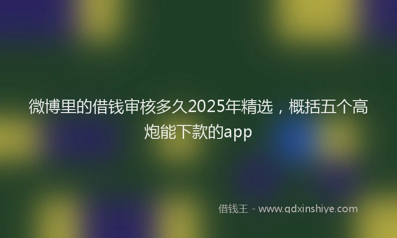 微博里的借钱审核多久2025年精选，概括五个高炮能下款的app