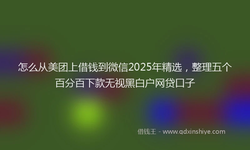 怎么从美团上借钱到微信2025年精选，整理五个百分百下款无视黑白户网贷口子