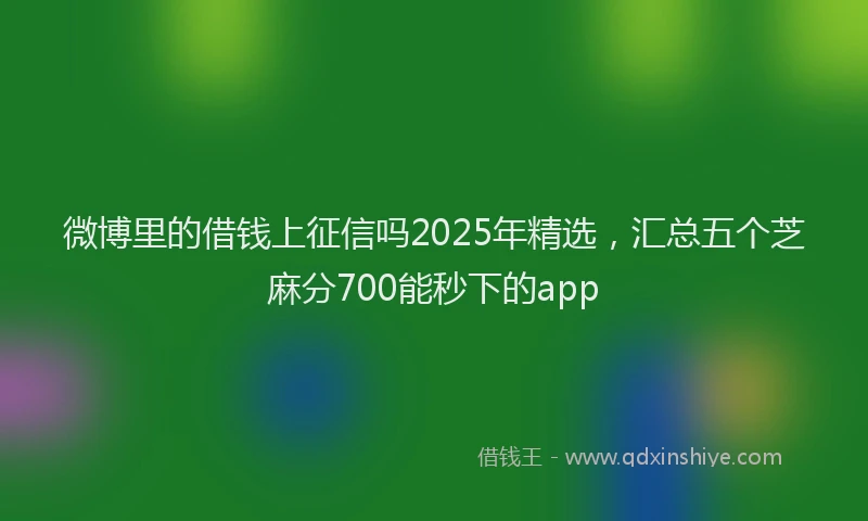 微博里的借钱上征信吗2025年精选，汇总五个芝麻分700能秒下的app