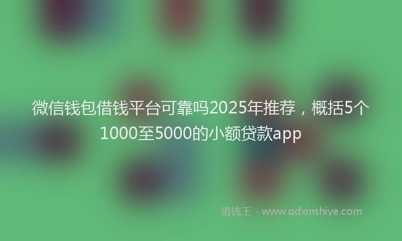 微信钱包借钱平台可靠吗2025年推荐，概括5个1000至5000的小额贷款app
