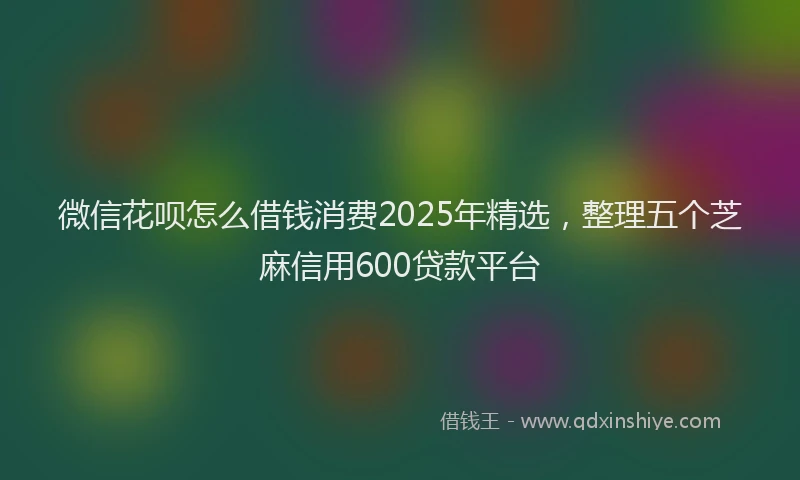 微信花呗怎么借钱消费2025年精选，整理五个芝麻信用600贷款平台