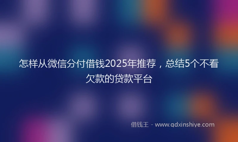 怎样从微信分付借钱2025年推荐，总结5个不看欠款的贷款平台