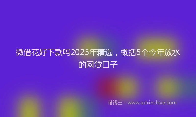 微借花好下款吗2025年精选，概括5个今年放水的网贷口子