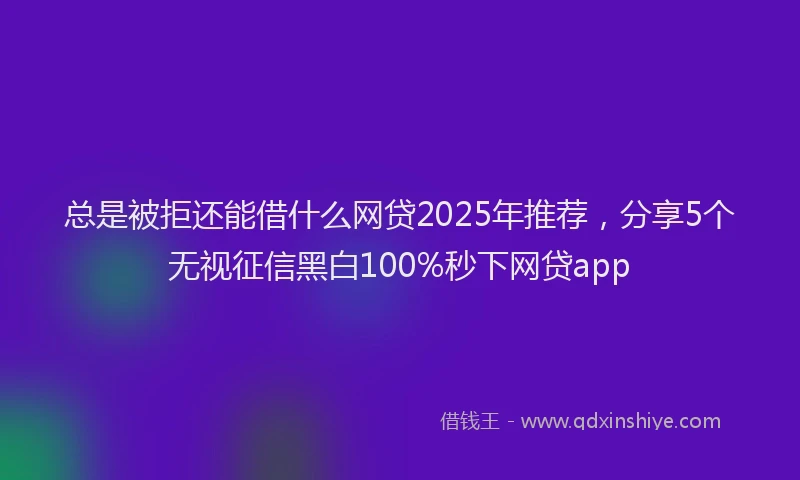 总是被拒还能借什么网贷2025年推荐，分享5个无视征信黑白100%秒下网贷app