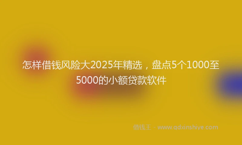 怎样借钱风险大2025年精选，盘点5个1000至5000的小额贷款软件