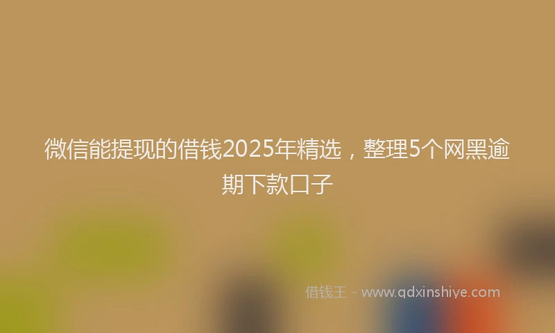 微信能提现的借钱2025年精选，整理5个网黑逾期下款口子