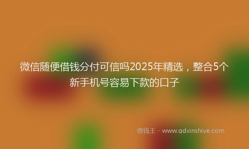 微信随便借钱分付可信吗2025年精选，整合5个新手机号容易下款的口子