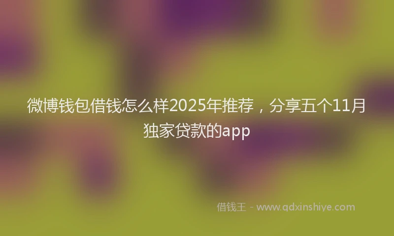 微博钱包借钱怎么样2025年推荐，分享五个11月独家贷款的app