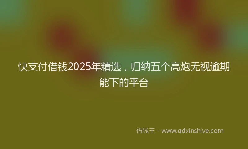 快支付借钱2025年精选，归纳五个高炮无视逾期能下的平台