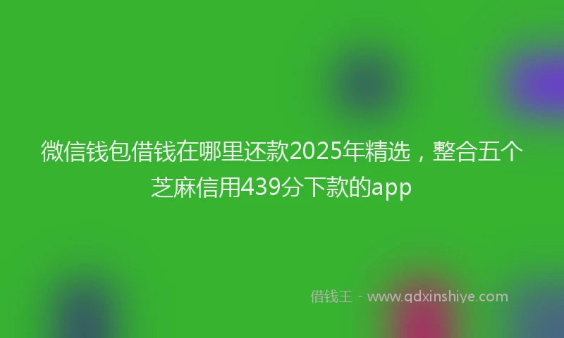 微信钱包借钱在哪里还款2025年精选，整合五个芝麻信用439分下款的app