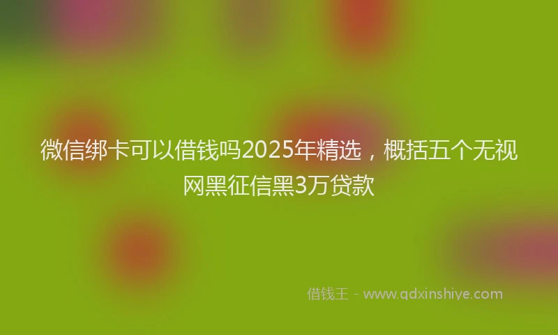 微信绑卡可以借钱吗2025年精选，概括五个无视网黑征信黑3万贷款
