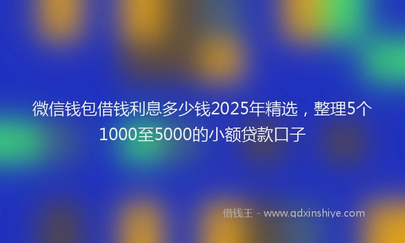 微信钱包借钱利息多少钱2025年精选，整理5个1000至5000的小额贷款口子