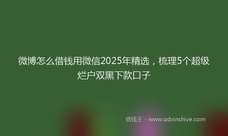 微博怎么借钱用微信2025年精选，梳理5个超级烂户双黑下款口子