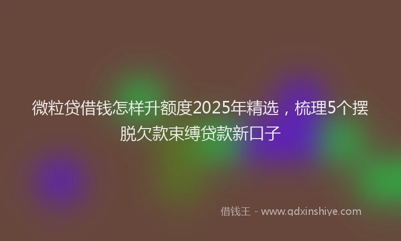 微粒贷借钱怎样升额度2025年精选，梳理5个摆脱欠款束缚贷款新口子