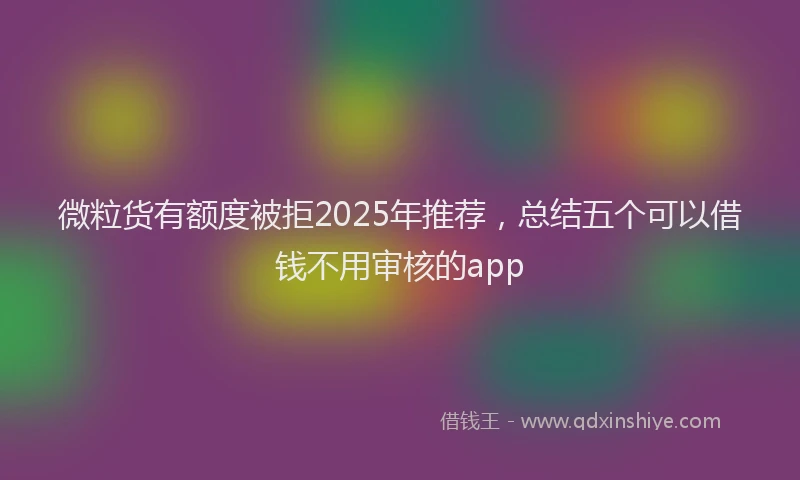 微粒货有额度被拒2025年推荐，总结五个可以借钱不用审核的app