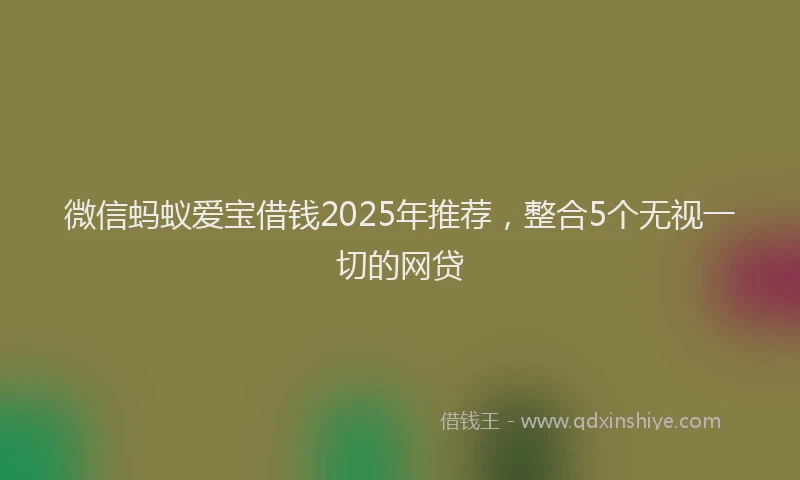 微信蚂蚁爱宝借钱2025年推荐，整合5个无视一切的网贷