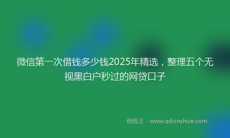 微信第一次借钱多少钱2025年精选，整理五个无视黑白户秒过的网贷口子